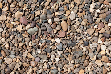 Colorful small pebbles or stone in garden.