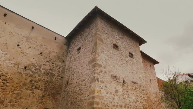 The remaining walls of the medieval Aiud fortress in Transylvania Romania
