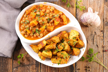 chicken curry and vegetable