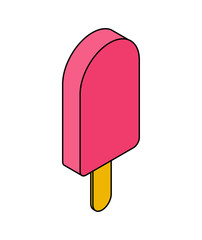Ice cream on stick. Eskimo Cold sweetness dessert. cartoon vector