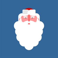 Ded Moroz face. National traditional folk Russian Santa Claus head. Grandfather in Russia. New Year grandpa.