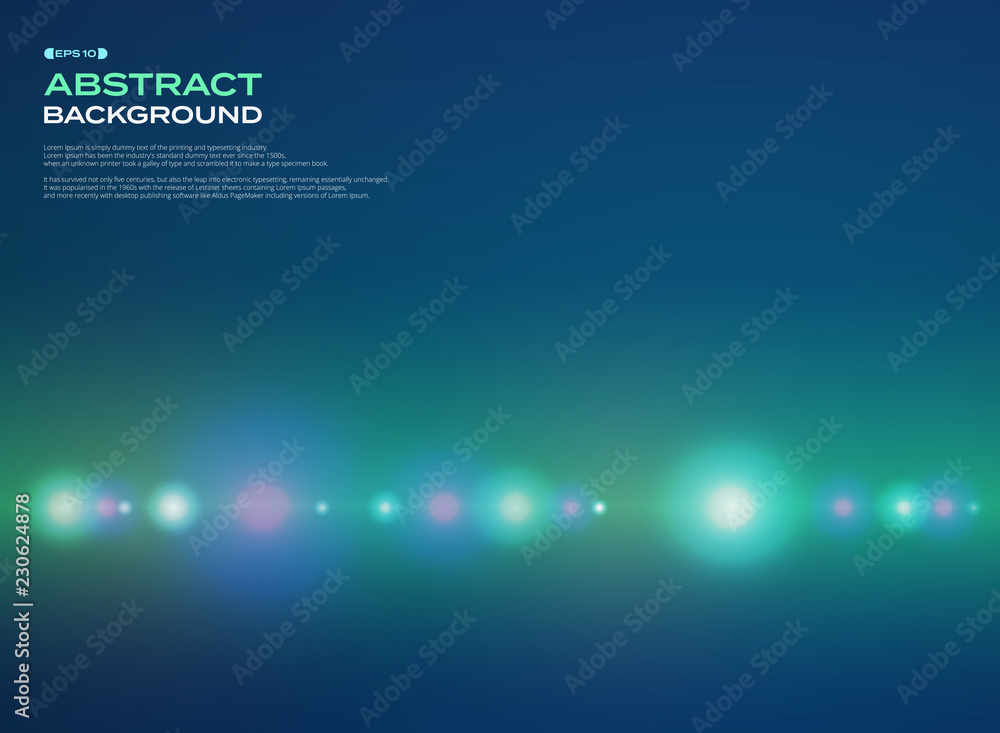 Wall mural Abstract of spectrum glowing stipe line pattern on green blue background.