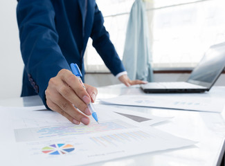 Businessman working at work table,home office desk background, Desk musicians,checklist planning...