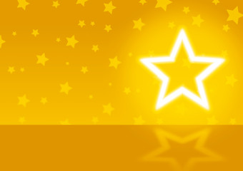 星　ネオン　黄色