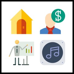 professional icon. real estate and salesman vector icons in professional set. Use this illustration for professional works.
