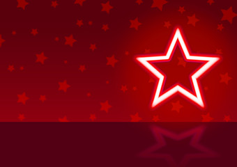 Fototapeta premium 星 ネオン 赤