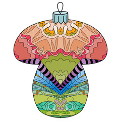 Zentangle stylized Christmas decorations. Hand Drawn lace vector illustration