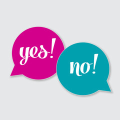 3D speech bubble, yes or no