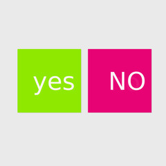 Yes or no buttons
