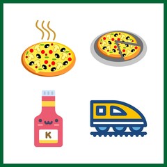 fast icon. ketchup and pizza vector icons in fast set. Use this illustration for fast works.