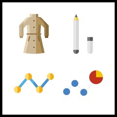 4 line icon. Vector illustration line set. line chart and line graph icons for line works