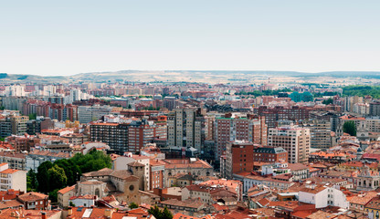 Fototapeta na wymiar Aerial view of the Spanish city of Burgos with its modern buildings