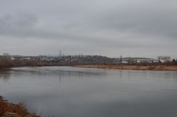 A bridge with wide river