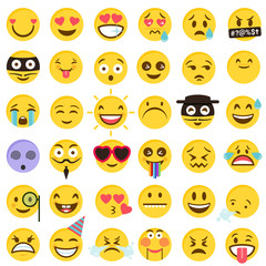 Obraz premium flat cartoon style Vector Emoticons