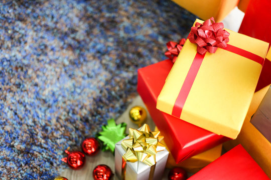 Christmas gift boxes with decorations,Christmastime celebration and Happy new year.