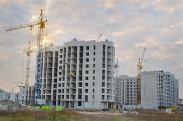 Fototapeta na wymiar Construction site. Housing and urban development.