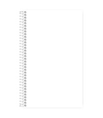 Wire bound empty white note book legal paper format vector template
