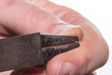 Bend wire with a nose pliers