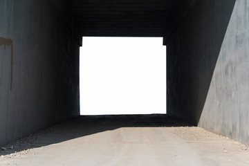 Tunnel with white mask to place any background