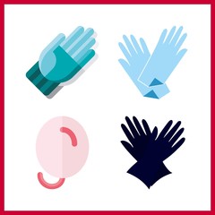 rubber icon. medical gloves and balloons vector icons in rubber set. Use this illustration for rubber works.