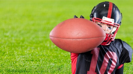American football player isolated
