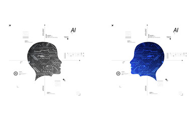 Artificial intelligence concept. Technology background. Vector science illustration