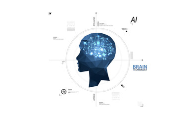 Artificial intelligence concept. Technology background. Vector science illustration