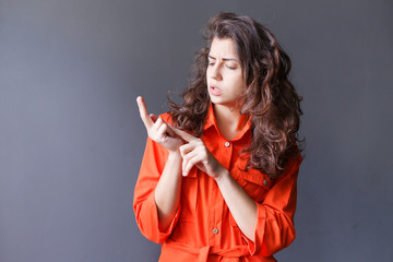 Fototapeta premium Portrait of a girl who thinks