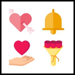 valentine icon. bouquet and bow vector icons in valentine set. Use this illustration for valentine works.