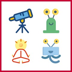 mystery icon. mystical and telescope vector icons in mystery set. Use this illustration for mystery works.