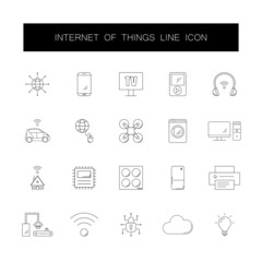 Line icons set. Internet of Things pack. Vector illustration	