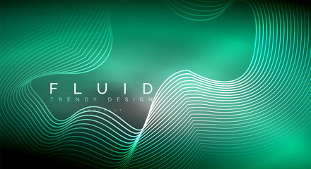 Digital flowing wave particles abstract background