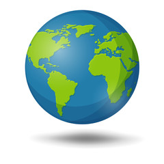 Earth Globe isolated on white Background. Illustration Vector EPS10.