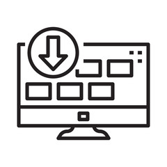 media online website line icon