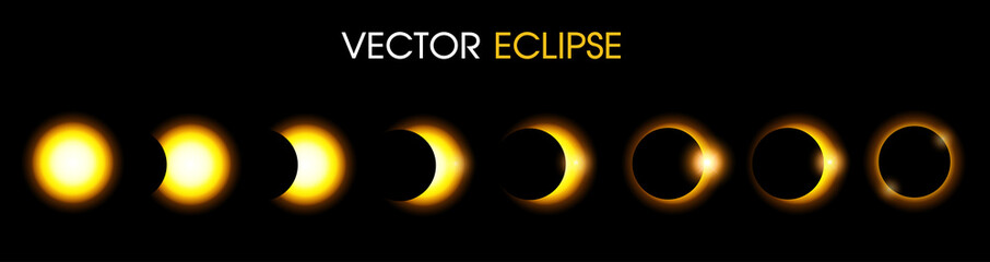 Solar Eclipse of the sun. illustration Vector EPS10