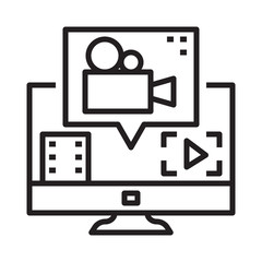 footage video contributor line icon