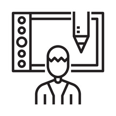 vector designer contributor line icon