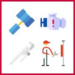 mechanic icon. reparation and hammer vector icons in mechanic set. Use this illustration for mechanic works.