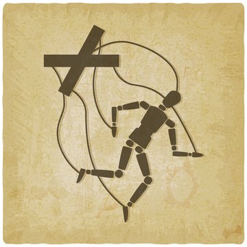 World Suicide Prevention Day concept. broken puppet vintage background