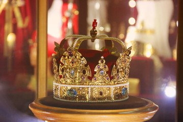 Golden crown with precious stones
