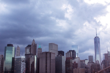 Fototapeta na wymiar New York City Manhattan skyline on a cloudy day