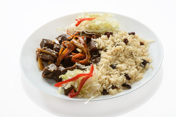 meat with rice