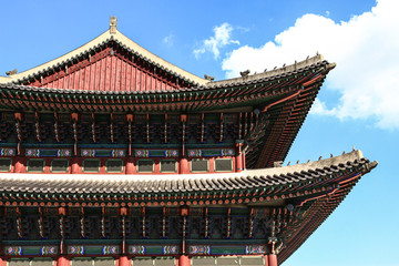 Fototapeta premium Geunjeongjeon of Gyeongbokgung palace in Seoul, Korea.