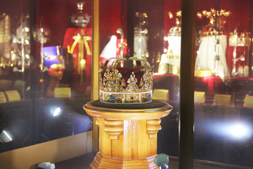 Golden crown with precious stones