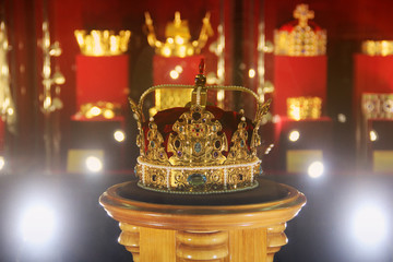 Golden crown with precious stones