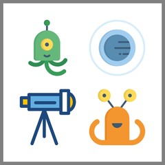 star icon. orbit and alien vector icons in star set. Use this illustration for star works.