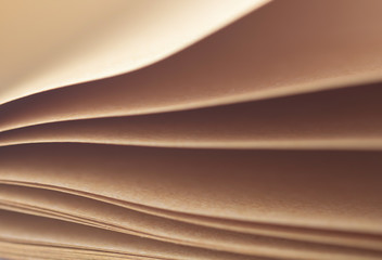 Book open  on wood background. Top view.Vintage style.