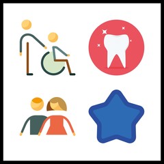 cheerful icon. men and tooth vector icons in cheerful set. Use this illustration for cheerful works.