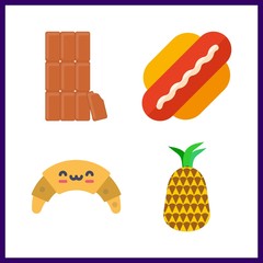 tasty icon. chocolate and croissant vector icons in tasty set. Use this illustration for tasty works.