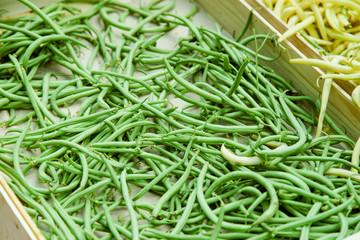 Green beans on sale at the city market